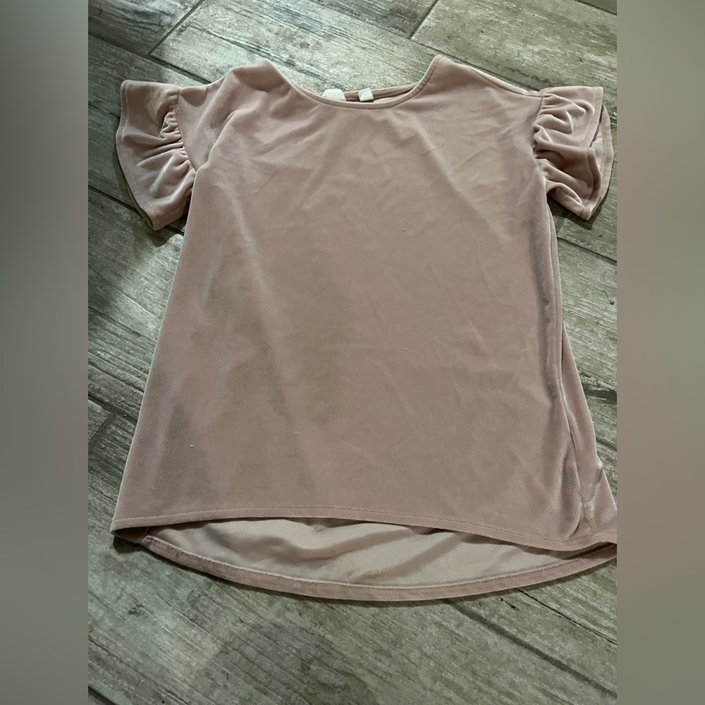 girls gap velvet ruffle top